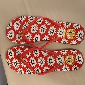 Tory Burch red flip flops Size 8